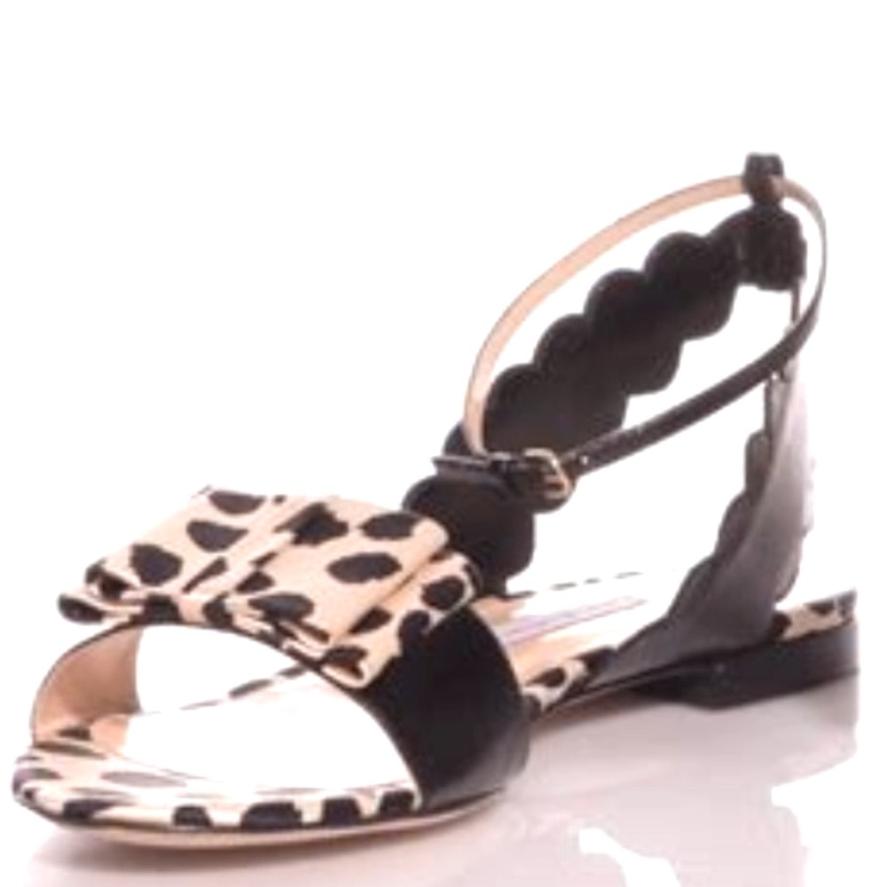 Bionda Castana Spotted Black & White Bow Spotted Sandal Made in Italy